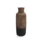 Tall Narrow Terracotta Vase, Brown Ombre, 19"