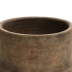 Round Bowl Terracotta Vase, Brown Ombre, 13.5"