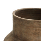 Round Bowl Terracotta Vase, Brown Ombre, 13.5"