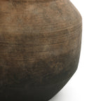 Round Bowl Terracotta Vase, Brown Ombre, 13.5"
