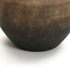Round Bowl Terracotta Vase, Brown Ombre, 13.5"