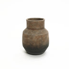 Round Bowl Terracotta Vase, Brown Ombre, 11.5"