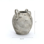 Terracotta Urn Vase with Handles, Marbled Gray-White, 11"