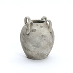 Terracotta Urn Vase with Handles, Marbled Gray-White, 11"