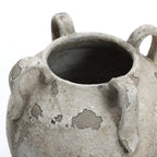 Terracotta Urn Vase with Handles, Marbled Gray-White, 11"