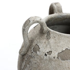 Terracotta Urn Vase with Handles, Marbled Gray-White, 11"