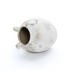 Terracotta Urn Vase with Handles, Marbled White-Gray, 11"