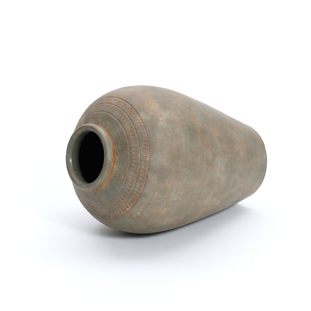 Tall Terracotta Urn Vase, Rustic Brown, 15"