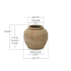 Round Terracotta Vase, Rustin Golden Brown, 10.5"