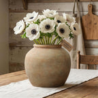 Round Terracotta Vase, Rustin Golden Brown, 10.5"