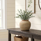 Round Terracotta Vase, Rustin Golden Brown, 10.5"