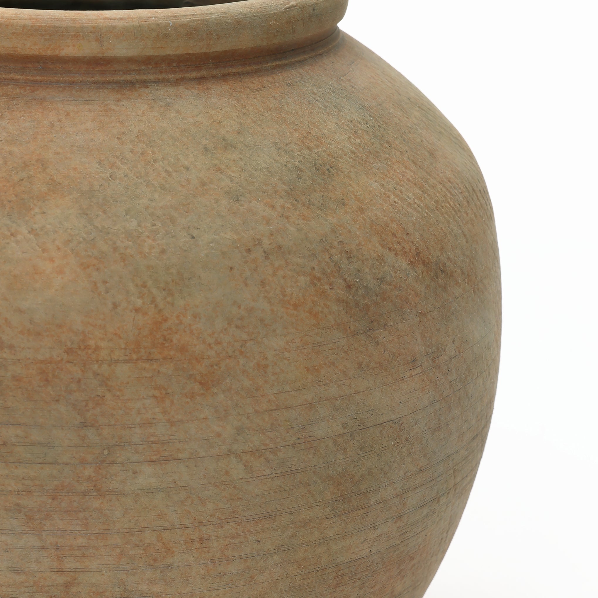 Round Terracotta Vase, Rustin Golden Brown, 10.5"
