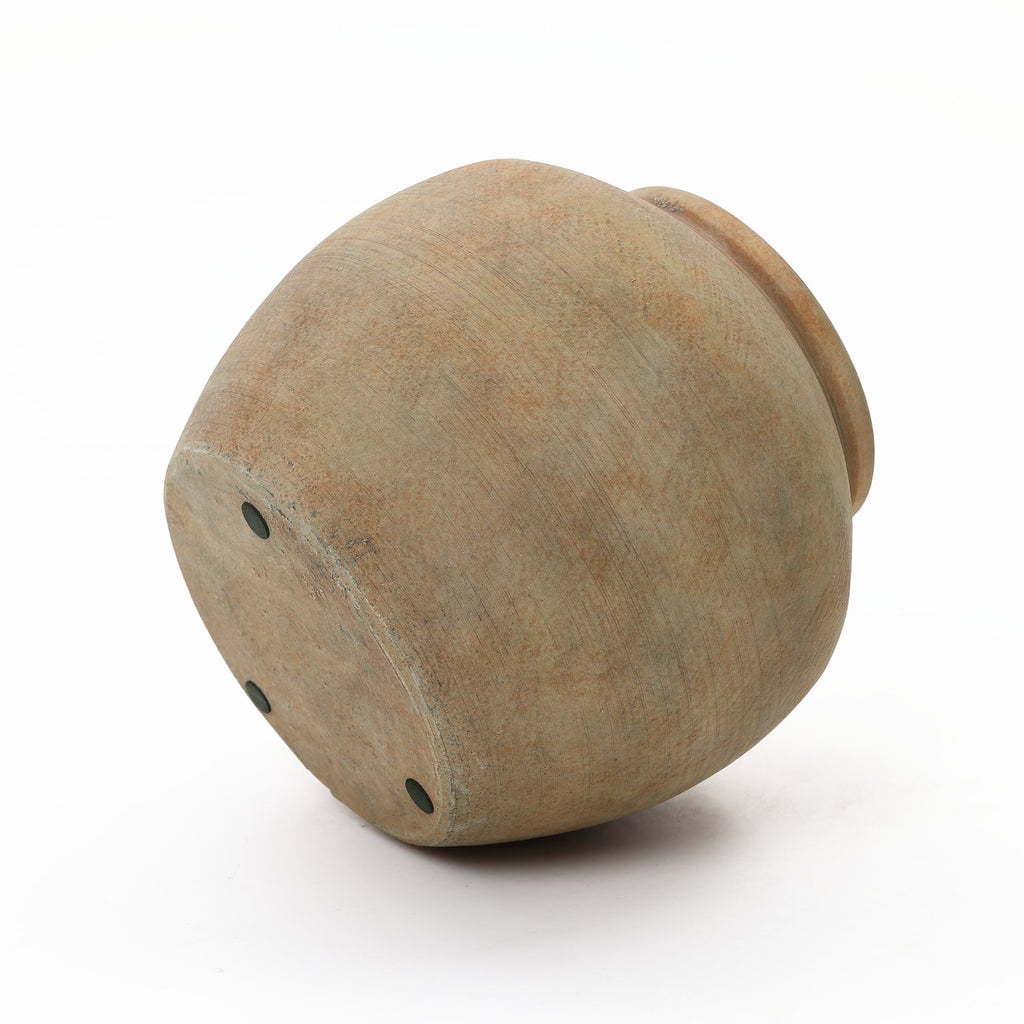 Round Terracotta Vase, Rustin Golden Brown, 10.5"