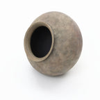 Wide Terracotta Vase, Antique Gray-Brown, 9"