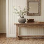 Wide Terracotta Vase, Antique Gray-Brown, 8"