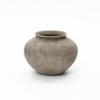 Wide Terracotta Vase, Antique Gray-Brown, 8"