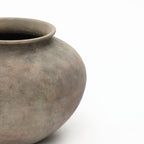 Wide Terracotta Vase, Antique Gray-Brown, 8"