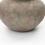 Wide Terracotta Vase, Antique Gray-Brown, 8"