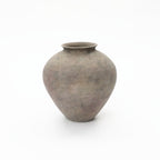 Round Terracotta Vase, Antique Gray-Brown, 13"