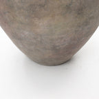 Round Terracotta Vase, Antique Gray-Brown, 13"