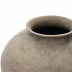 Round Terracotta Vase, Antique Gray-Brown, 11"