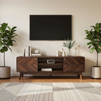Centro Wood TV Console with Tapered Legs, 63"