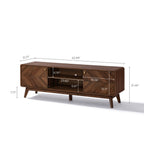 Centro Wood TV Console with Tapered Legs, 63"