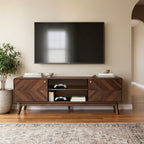 Centro Wood TV Console with Tapered Legs, 63"