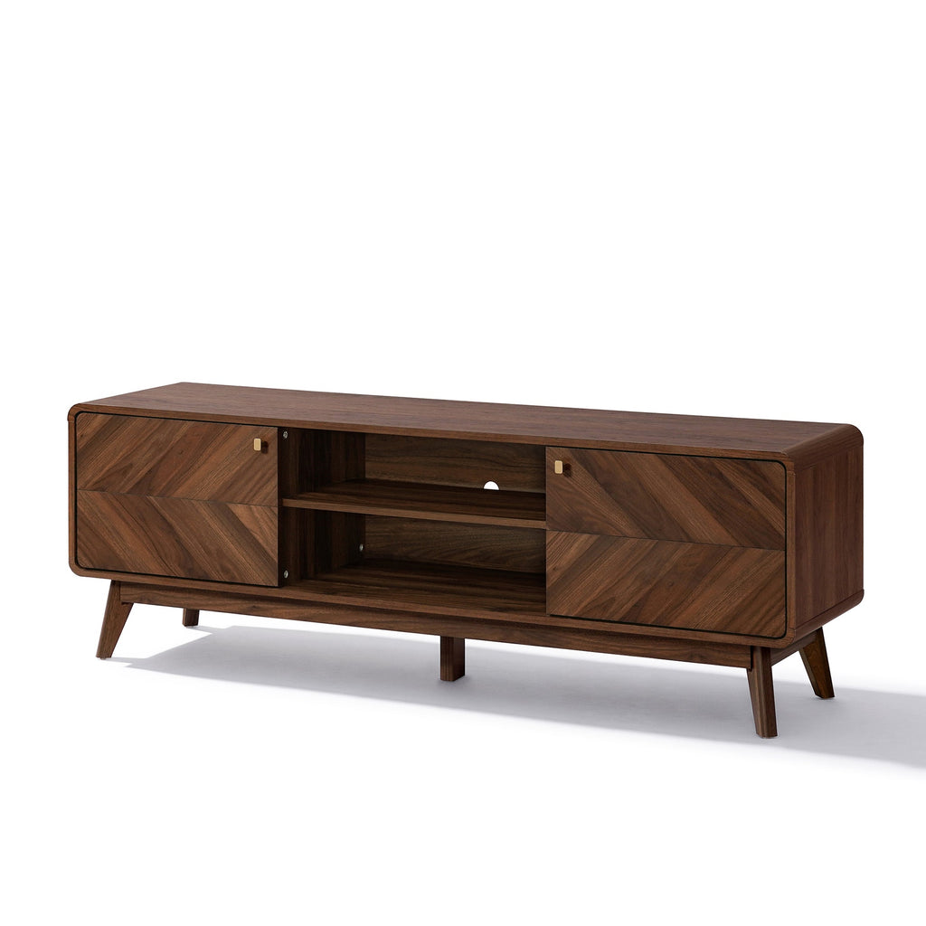 Centro Wood TV Console with Tapered Legs, 63"