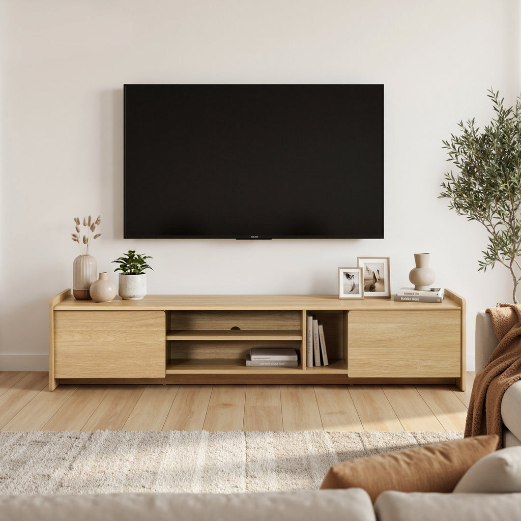 Zendic Wood TV Console Low-Profile, 69"