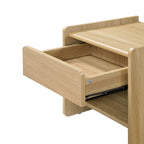 1-Drawer Hazel Oak Wood Nightstand with Shelf, 19"