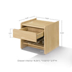 1-Drawer Hazel Oak Wood Nightstand with Shelf, 19"