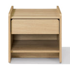 1-Drawer Hazel Oak Wood Nightstand with Shelf, 19"