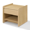 1-Drawer Hazel Oak Wood Nightstand with Shelf, 19"