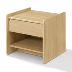 1-Drawer Hazel Oak Wood Nightstand with Shelf, 19"
