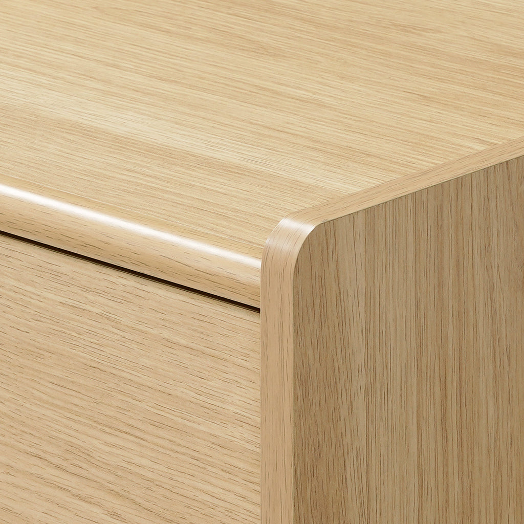 1-Drawer Hazel Oak Wood Nightstand with Shelf, 19"