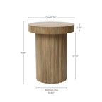 Fluted Wood Round Side Table, 20"