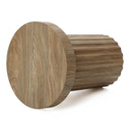 Fluted Wood Round Side Table, 20"