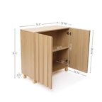 2-Door Fluted Wood Storage Cabinet, 31"