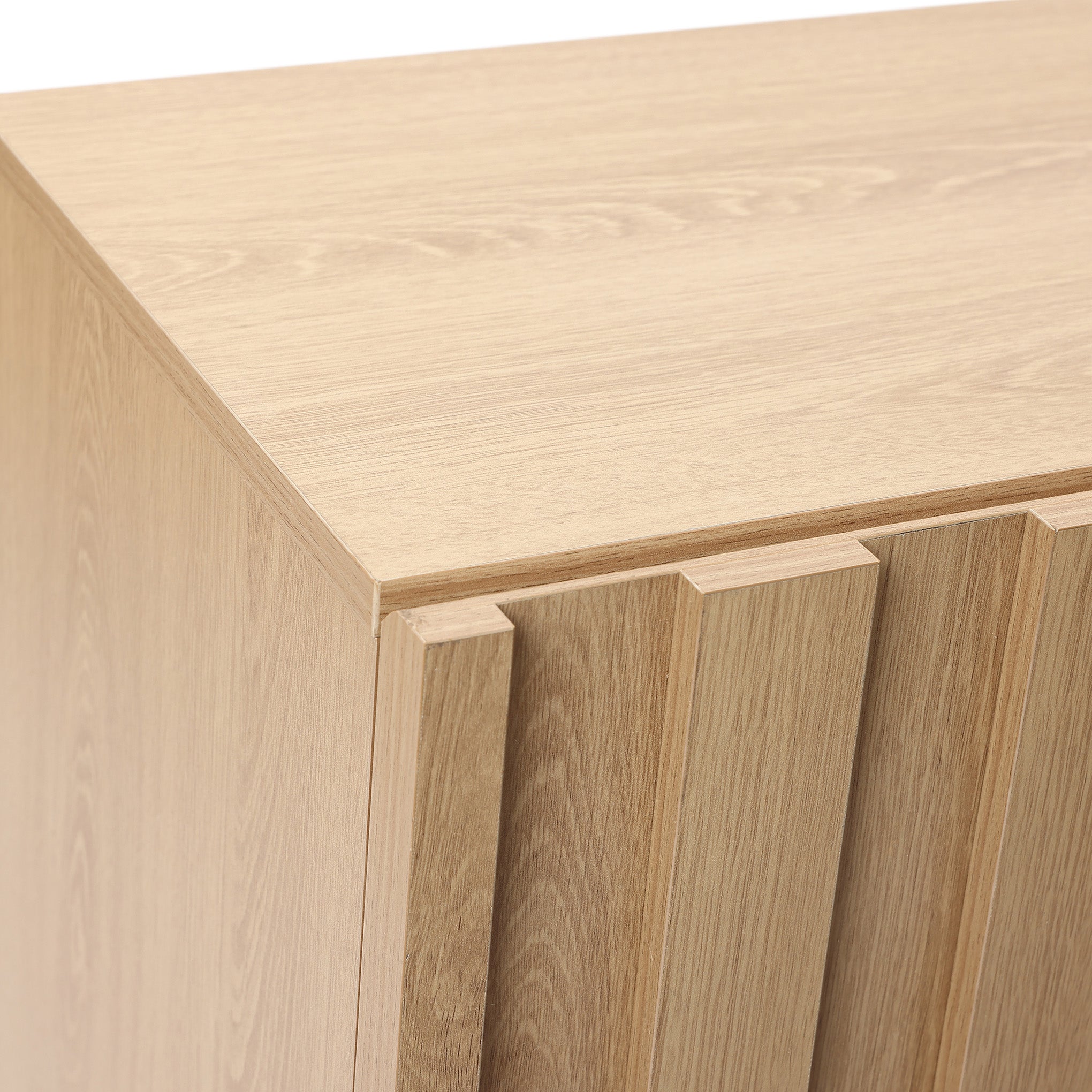 2-Door Fluted Wood Storage Cabinet, 31"