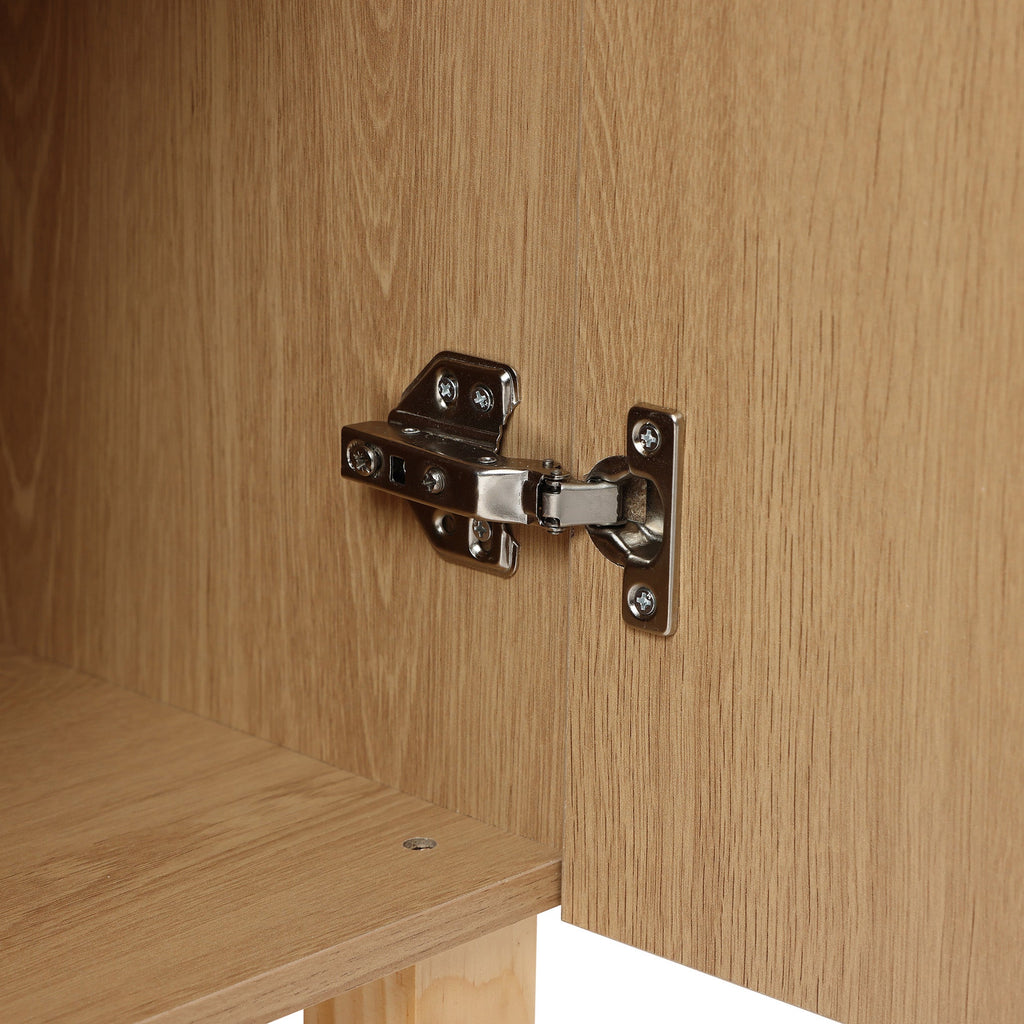 2-Door Fluted Wood Storage Cabinet, 31"