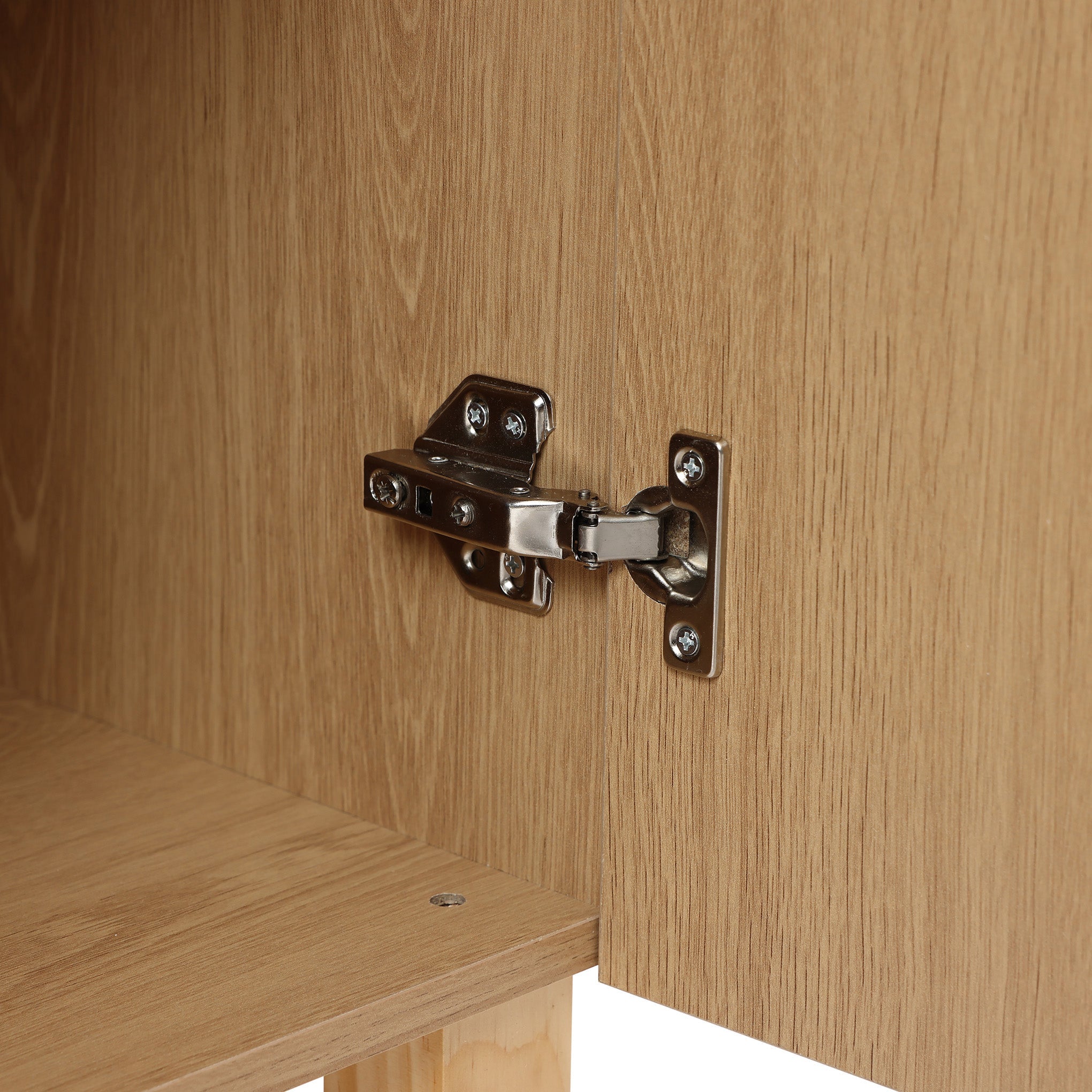 2-Door Fluted Wood Storage Cabinet, 31"