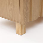 2-Door Fluted Wood Storage Cabinet, 31"