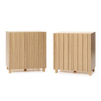 2-Door Fluted Wood Storage Cabinet, 31"