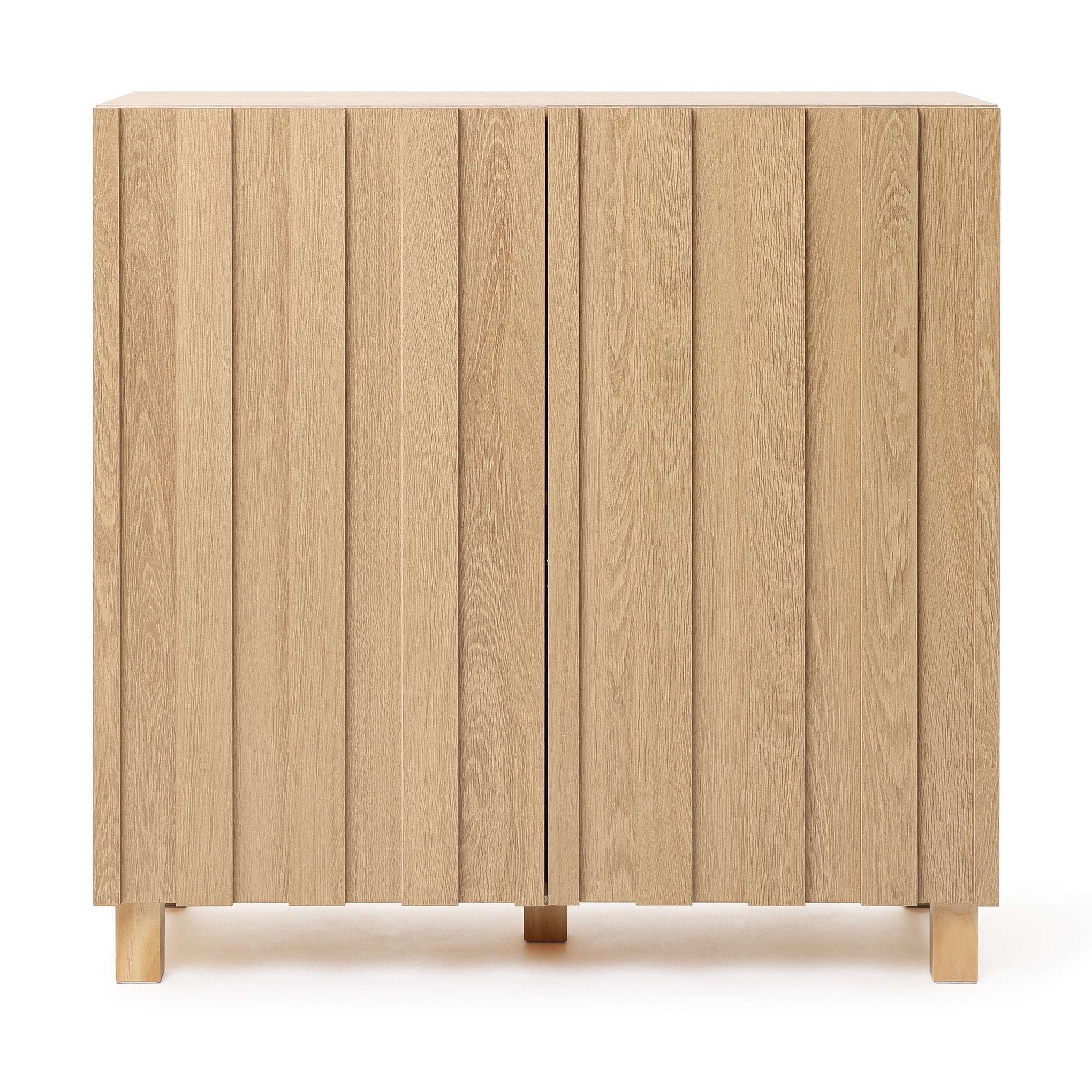 2-Door Fluted Wood Storage Cabinet, 31"