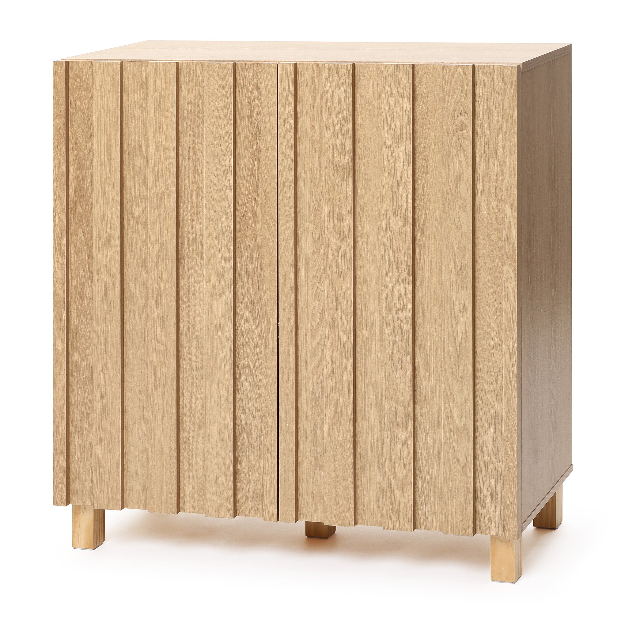 2-Door Fluted Wood Storage Cabinet, 31"