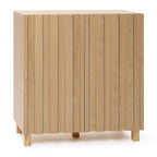 2-Door Fluted Wood Storage Cabinet, 31"