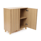 2-Door Fluted Wood Storage Cabinet, 31"