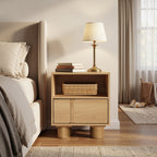 2-Drawer Blonde Birch Wood Nightstand, 20"