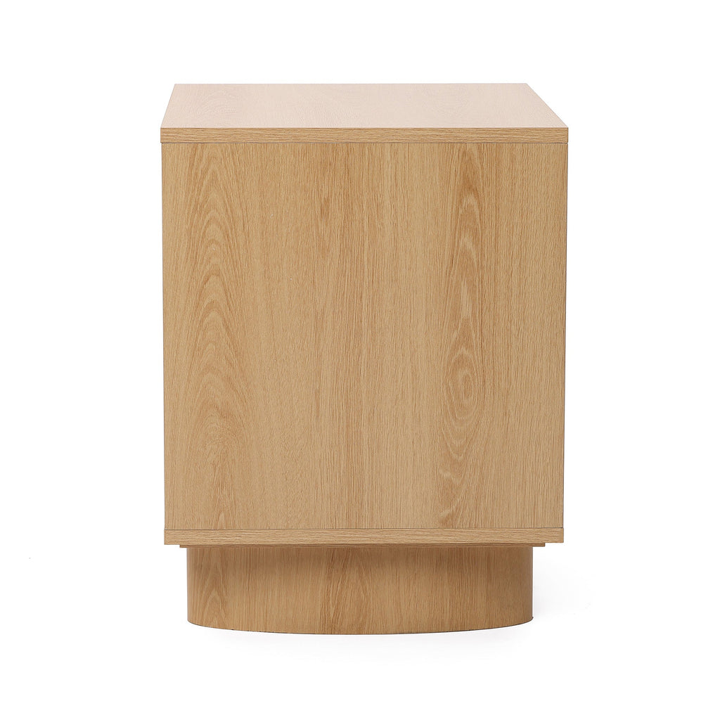 2-Drawer Blonde Birch Wood Nightstand, 20"
